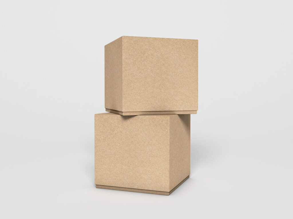 Two Kraft Boxes Packaging Piled on Each Other Mockup