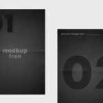 Two Creased Flyers in Top View Mockup