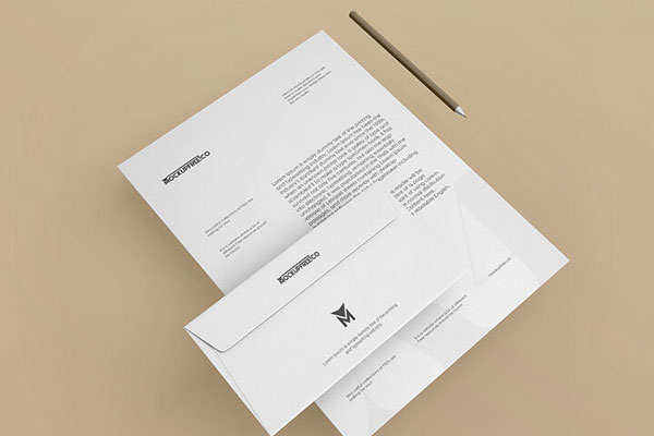 Two Floating Branding Identity Mockups from Perspective View