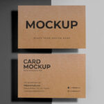Two Floating Business Cards in the Top View Mockup