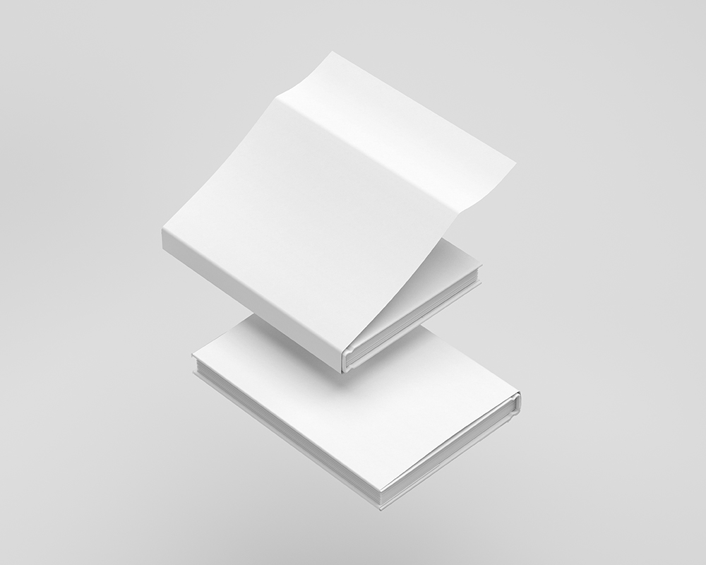 Two Floating Dust Jacket Books Mockup FREE PSD