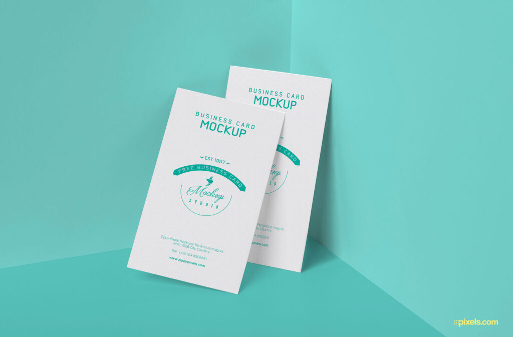 Two Front View Business Cards Mockup