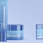 Two Glossy Plastic Cosmetic Tube and Jar Mockups