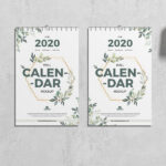 Two Hanging Wall Calendars in the Front View Mockup