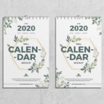 Two Hanging Wall Calendars in the Front View Mockup