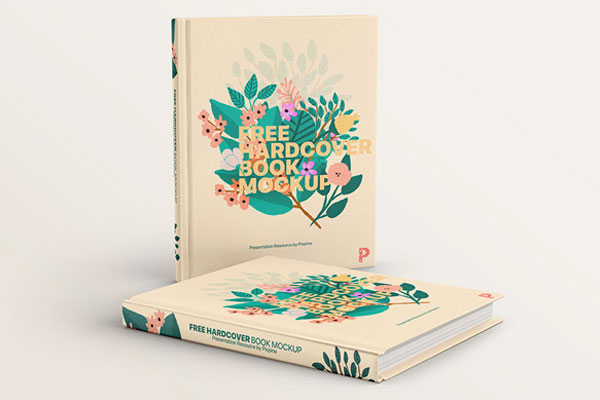 Two Hardcover Books Mockup Standing and Laid Down