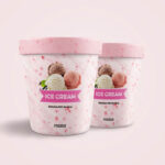 Two Ice Cream Jars Standing in the Front View Mockup