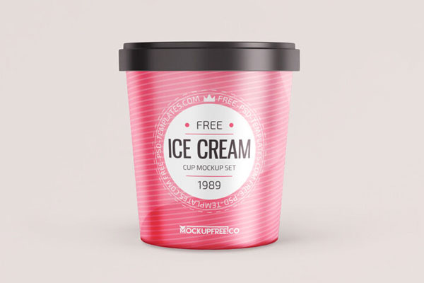 Two Ice Cream Plastic Round Box Mockups