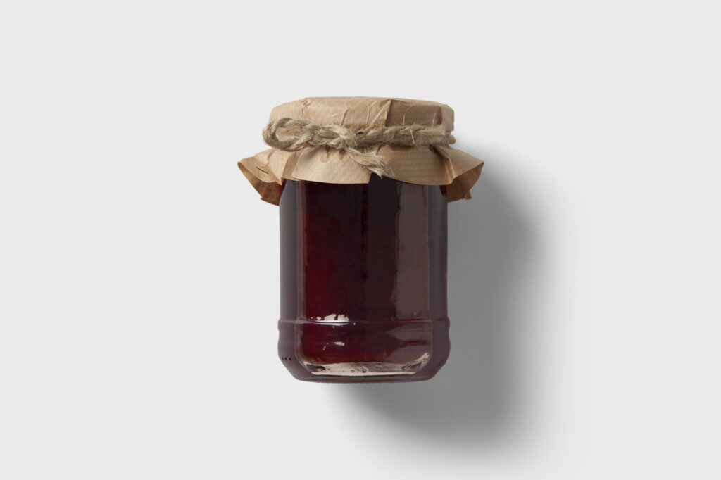 Two Jam Jars Mockup with Paper Lid Covers