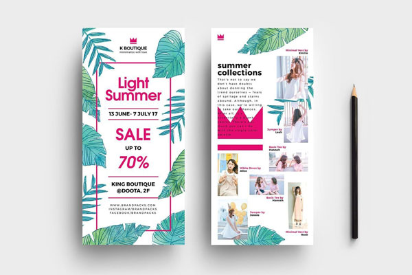 Two Minimal Fashion Sale Rack Card Templates