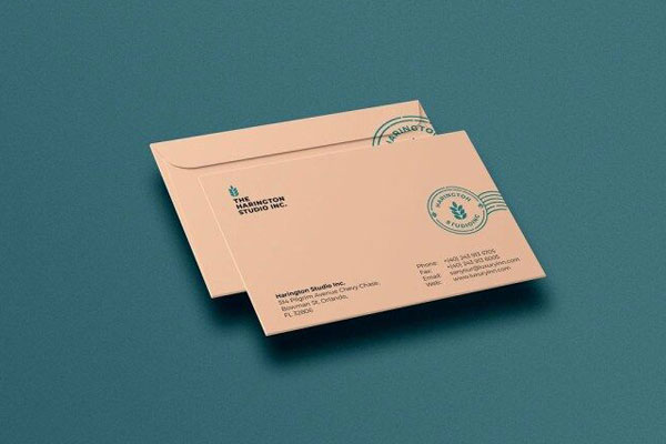 Two Minimal Paper Envelopes Mockup