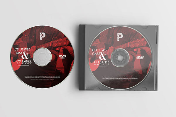 Two Mockups Featuring a CD Jewel Case and CD Label
