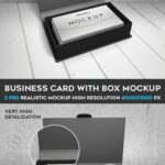 Two Mockups Featuring Different Views of Opened Box Containing Business Cards