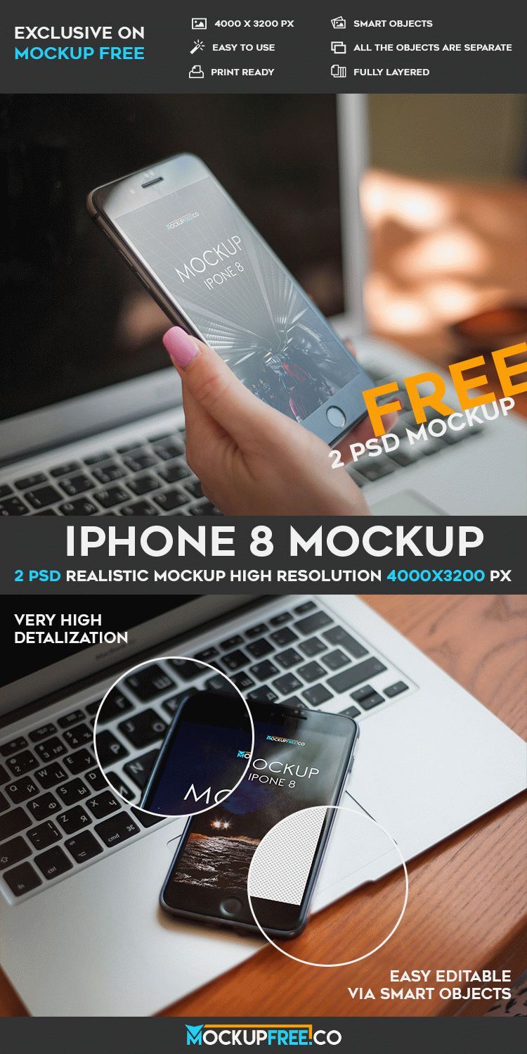Two Mockups Featuring iPhone in Different Shots FREE PSD