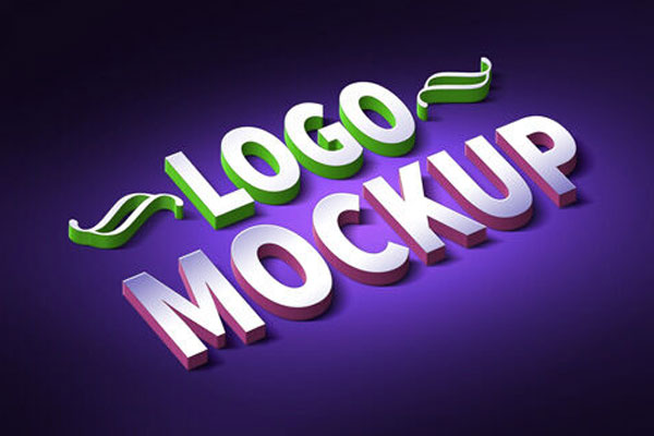 Two Mockups Featuring Perspective 3D Logo and Text