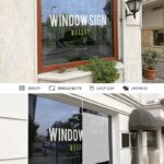 Two Mockups Featuring Perspective Views of Two Restaurant Window Signs