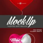 Two Mockups Featuring Valentine Heart Balloons