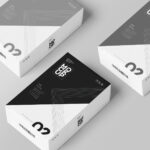 Two Mockups of a Single and Three Perspective Card Boxes