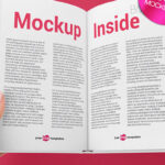 Two Mockups of Inside and the Cover of a Book