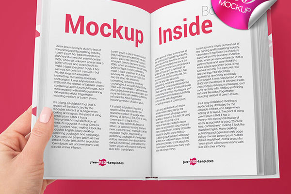 Two Mockups of Inside and the Cover of a Book