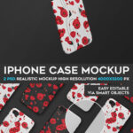 Two Mockups of iPhone Cases in Different Views