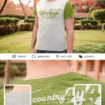 Two Mockups Showing Man Model Wearing T-shirt Back and Front View