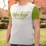 Two Mockups Showing Man Model Wearing T-shirt Back and Front View