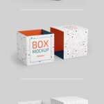 Two Mockups Showing Perspective Views of Square Boxes