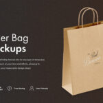 Two Mockups Showing Standing and Laid on the Ground Paper bags