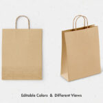 Two Mockups Showing Standing and Laid on the Ground Paper bags