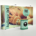 Two Mockups with Different Views of a Trade Show Booth