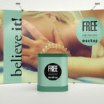 Two Mockups with Different Views of a Trade Show Booth