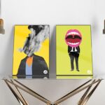 Two Modern Poster on a Glass Table Mockup