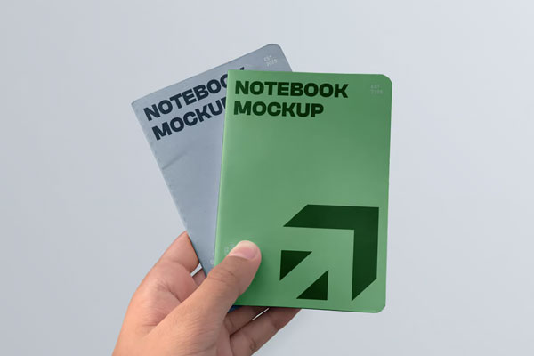 Two Notebook in Hand Mockups