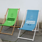 Two Outdoor Sunbed Mockup