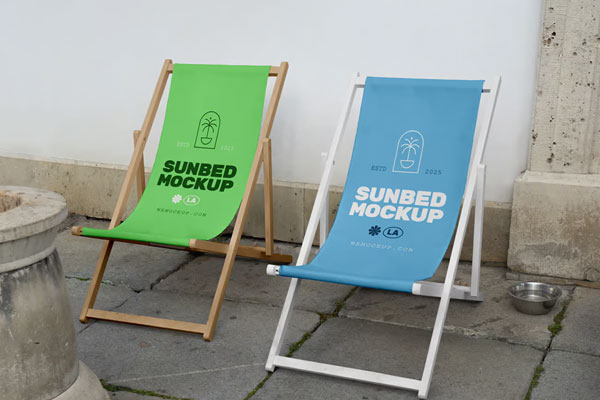 Two Outdoor Sunbed Mockup