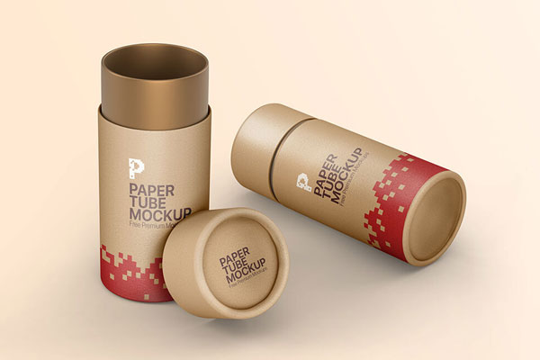 Two Paper Tubes Packaging Mockup
