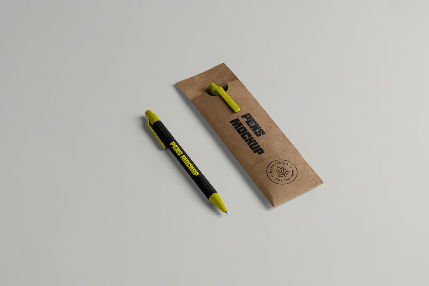 Free Two Pens with Case Mockup PSD Template
