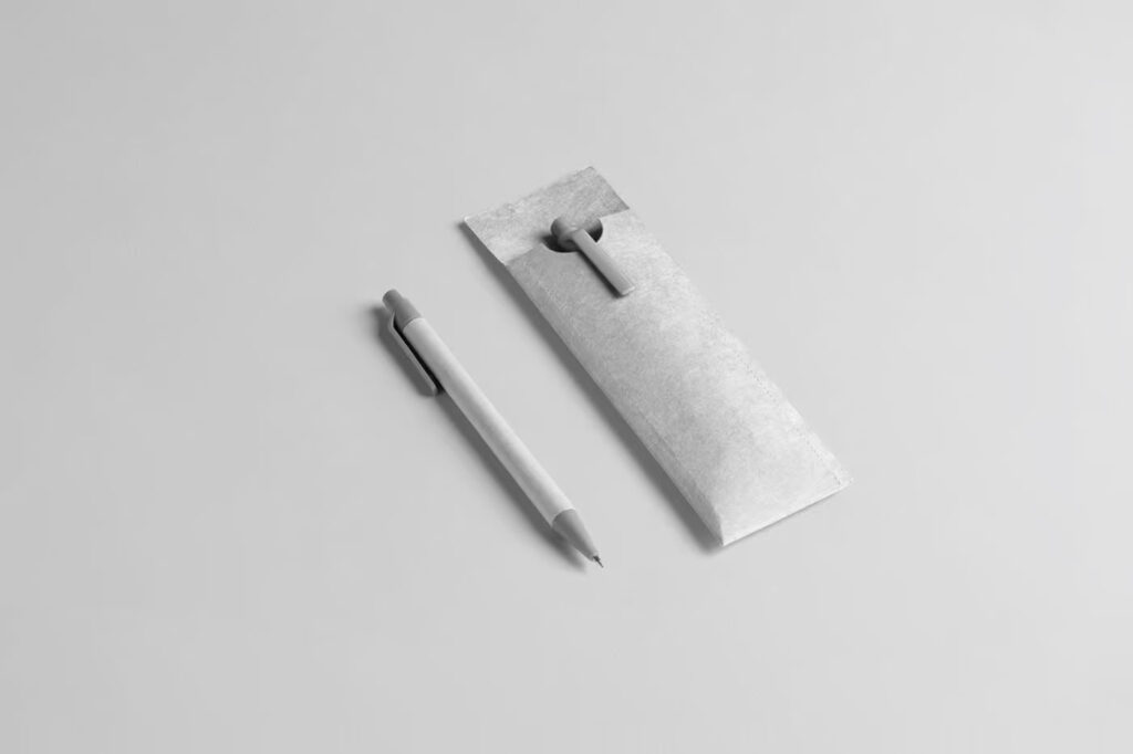 Two Pens with Case Mockup
