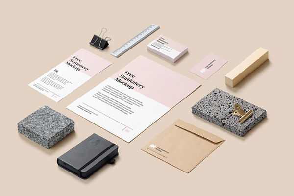 Two Perspective View Minimal Stationery Mockups