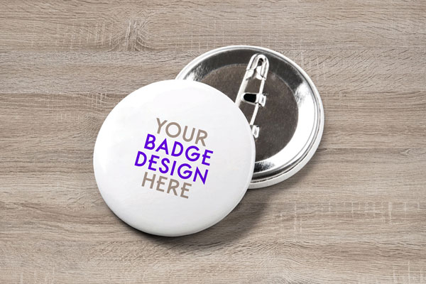 Two Pin Button Badge Mockup Front and Back