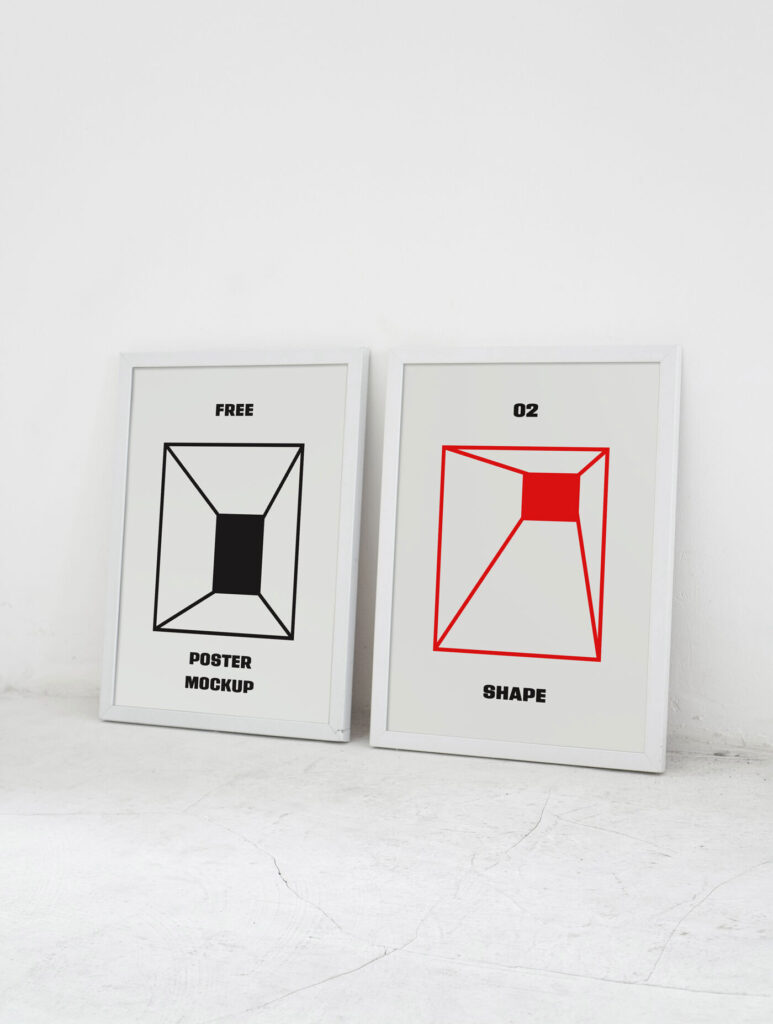 Two Poster Leaning Against the Wall Mockup