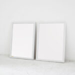 Two Poster Leaning Against the Wall Mockup