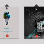 Two Posters Hanging From Clips on the Wall Mockup