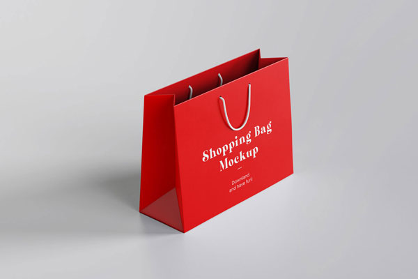 Two Preview Photos of Paper Shopping Bag Mockup