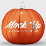 Two Pumpkin Mockups From the Front and 3/4 View