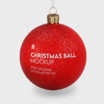 Two Realistic Christmas Festive Balls Mockup