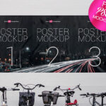 Two Realistic Horizontal Street Poster Mockup
