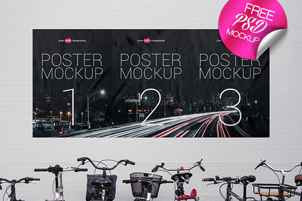 Two Realistic Horizontal Street Poster Mockup