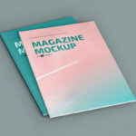 Two realistic Open and Closed Magazine Mockups